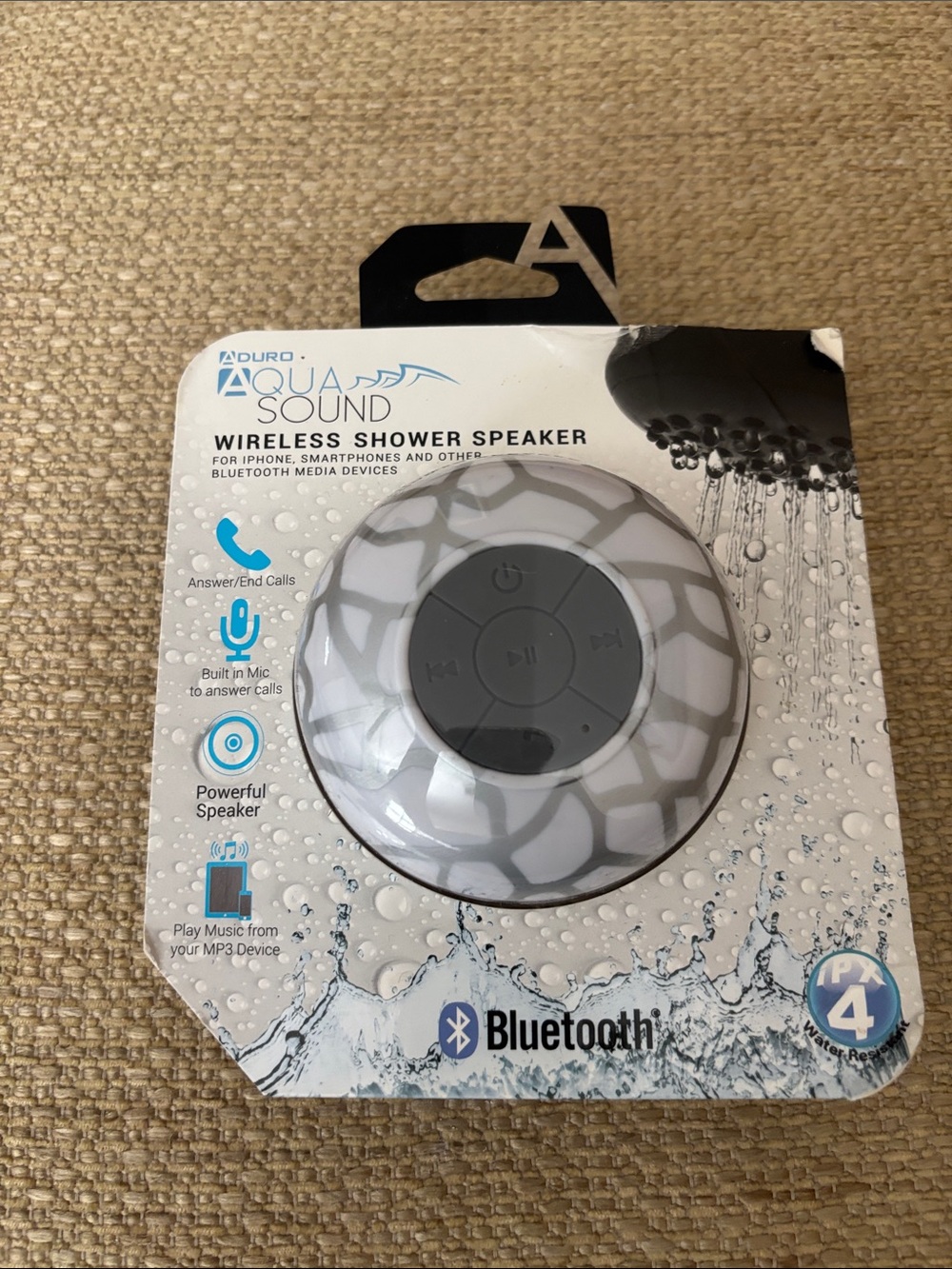Wireless Bluetooth Shower Speaker — White/Grey